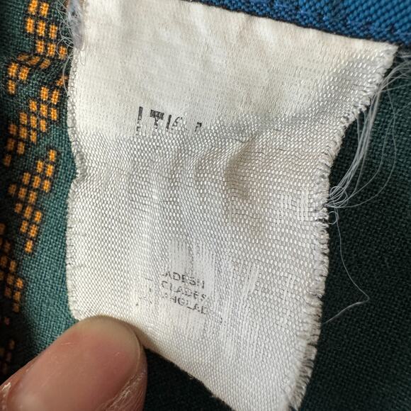 Vintage 90s Wrangler Aztec Pearl Snap Button Up Shirt Mens XL Tall Green Striped - Picture 5 of 5